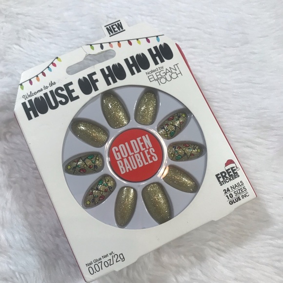 elegant touch Other - NEW ELEGANT TOUCH GOLDEN BAUBLES CHRISTMAS NAILS